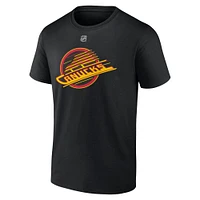 Men's Fanatics Elias Pettersson Black Vancouver Canucks Authentic Stack Name & Number Alternate T-Shirt