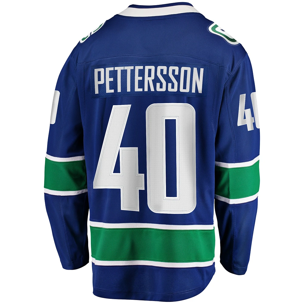 Men's Fanatics Elias Pettersson Blue Vancouver Canucks Home - Premier Breakaway Player Jersey