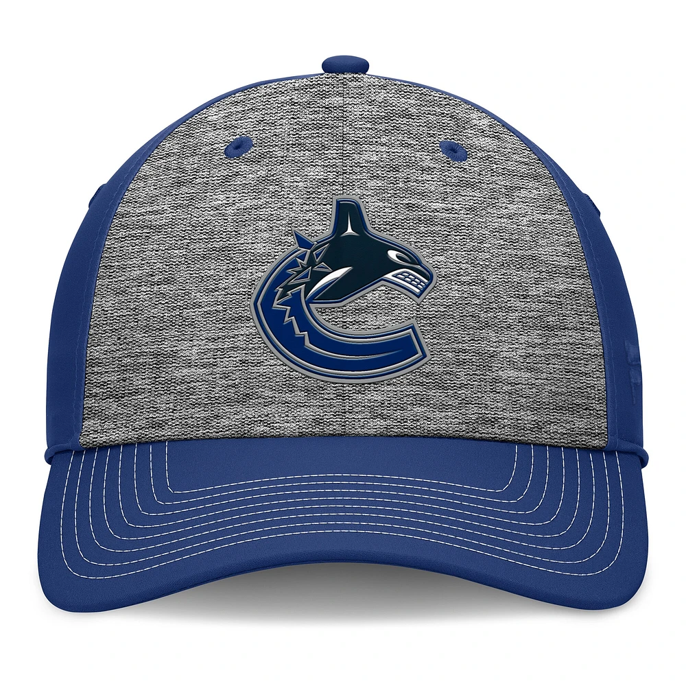 Men's Fanatics Gray/Blue Vancouver Canucks Fundamental Top Shelf 2-Tone Flex Hat