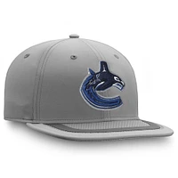 Men's Fanatics Gray Vancouver Canucks Authentic Pro Home Ice Snapback Hat