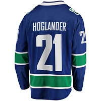 Men's Fanatics Nils Hoglander Blue Vancouver Canucks Home Premier Breakaway Player Jersey