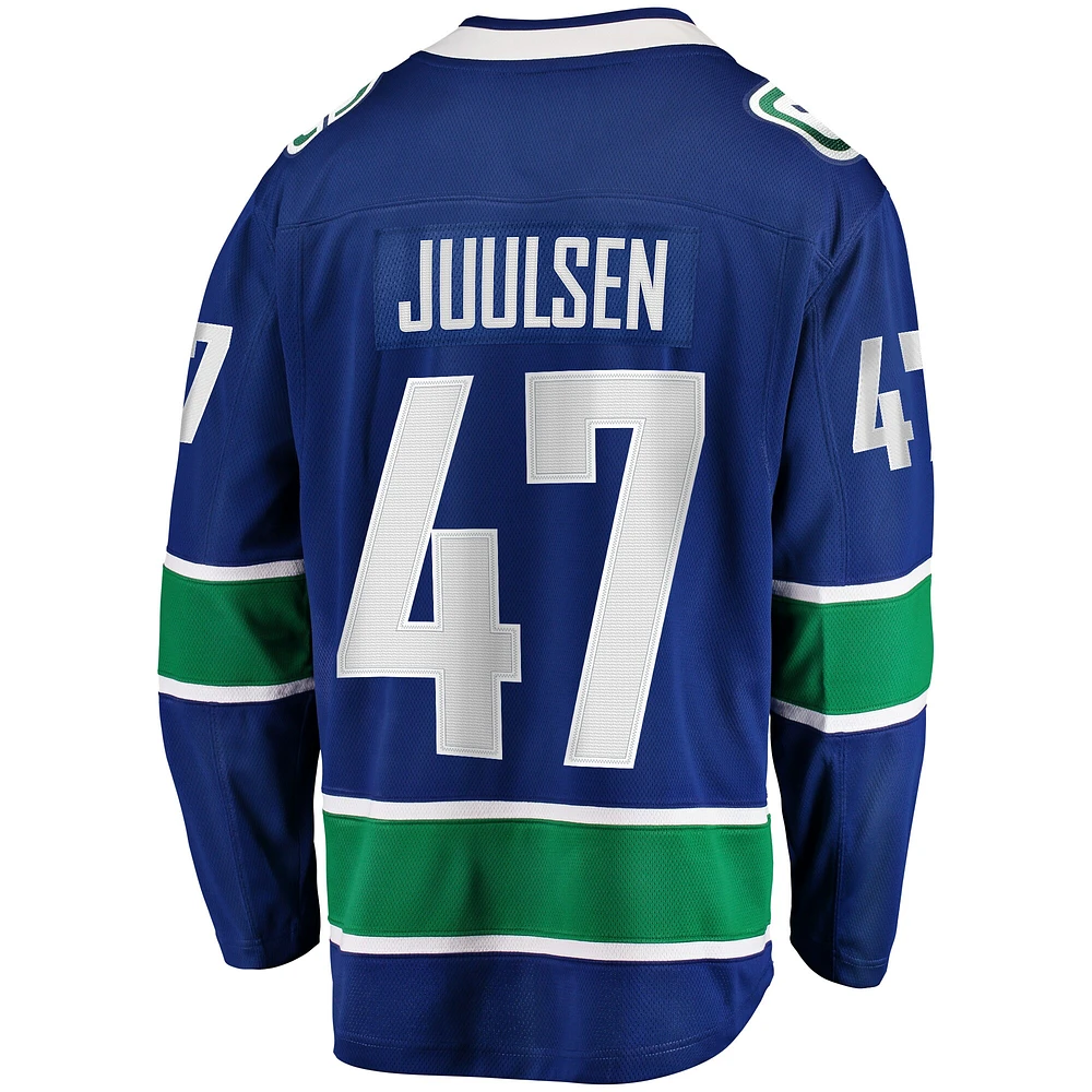Men's Fanatics Noah Juulsen Blue Vancouver Canucks Home Premier Breakaway Player Jersey