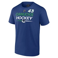 Men's Fanatics Quinn Hughes Blue Vancouver Canucks Authentic Pro Prime Name & Number T-Shirt