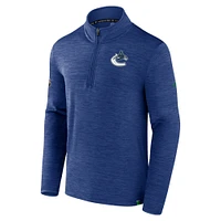 Men's Fanatics  Royal Vancouver Canucks Authentic Pro Quarter-Zip Pullover Top