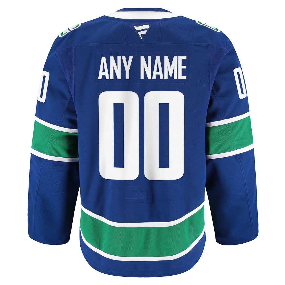 Men's Fanatics Royal Vancouver Canucks Home Authentic Pro Custom Jersey