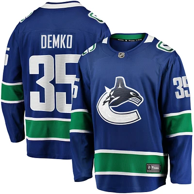 Fanatiques masculins de marque Thatcher Demko Blue Vancouver Canucks Home Breakaway - Maillot joueur