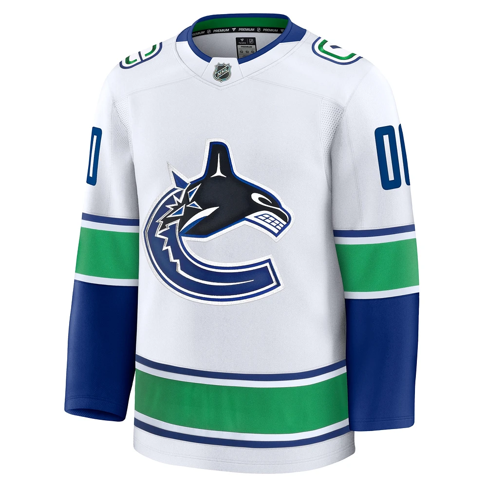 Men's Fanatics White Vancouver Canucks Away Premium Custom Jersey