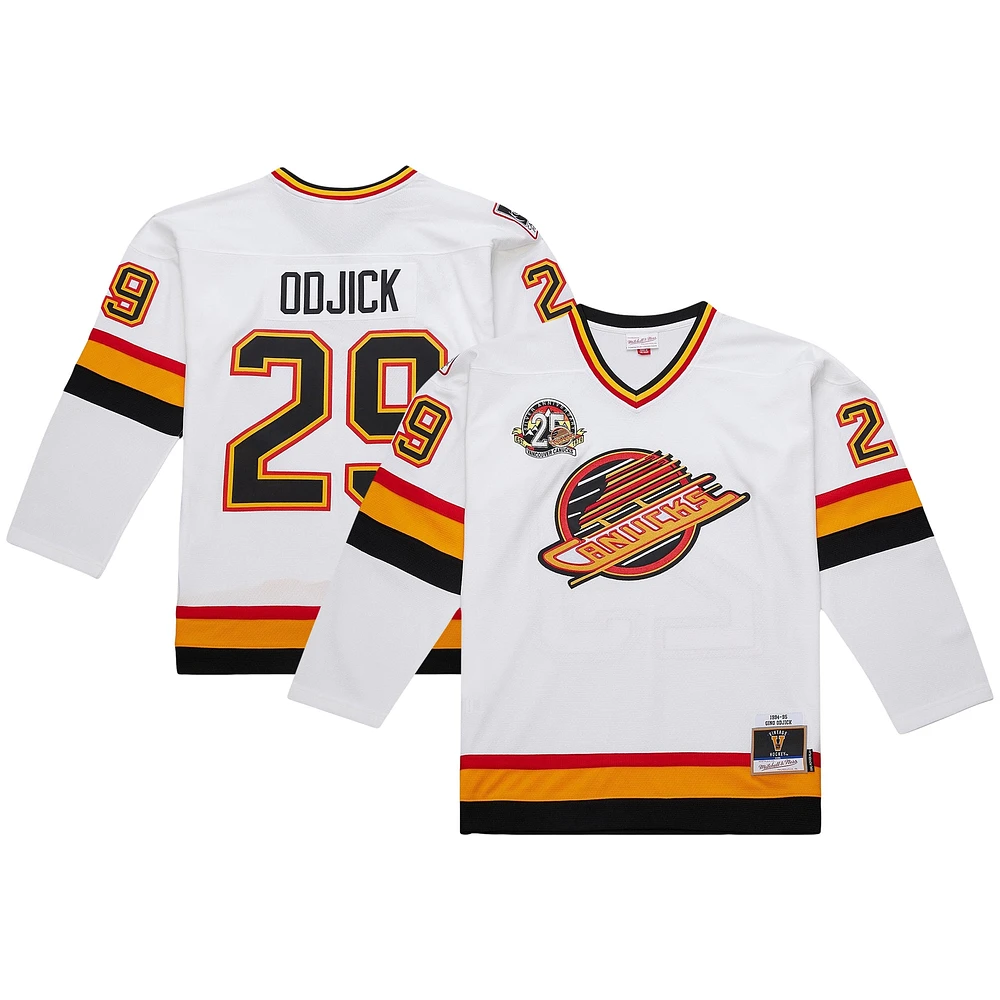 Maillot de jeu puissance blanc Gino Odjick pour homme des Vancouver Canucks - CA