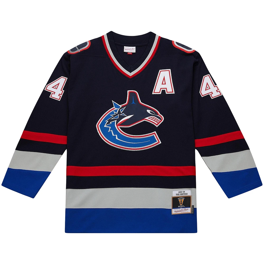 Men's Mitchell & Ness Todd Bertuzzi Navy Vancouver Canucks 2003/04 Power Play Player Jersey