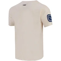 T-shirt Pro Standard Vancouver Canucks Varsity Blues crème pour homme