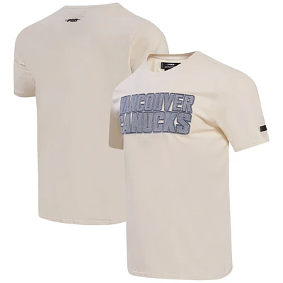 T-shirt Pro Standard Vancouver Canucks Varsity Blues crème pour homme
