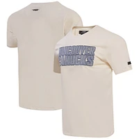 T-shirt Pro Standard Vancouver Canucks Varsity Blues crème pour homme