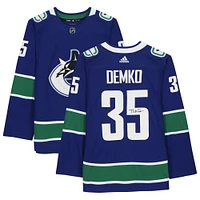 Thatcher Demko Vancouver Canucks Autographed Blue Adidas Authentic Jersey