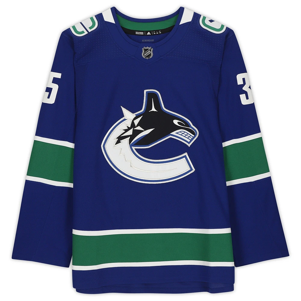 Thatcher Demko Vancouver Canucks Autographed Blue Adidas Authentic Jersey