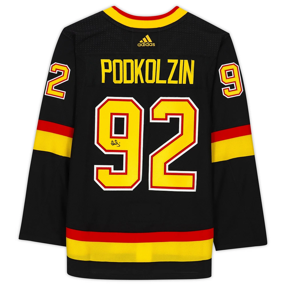 Vasily Podkolzin Vancouver Canucks Autographed Black Alternate Adidas Authentic Jersey