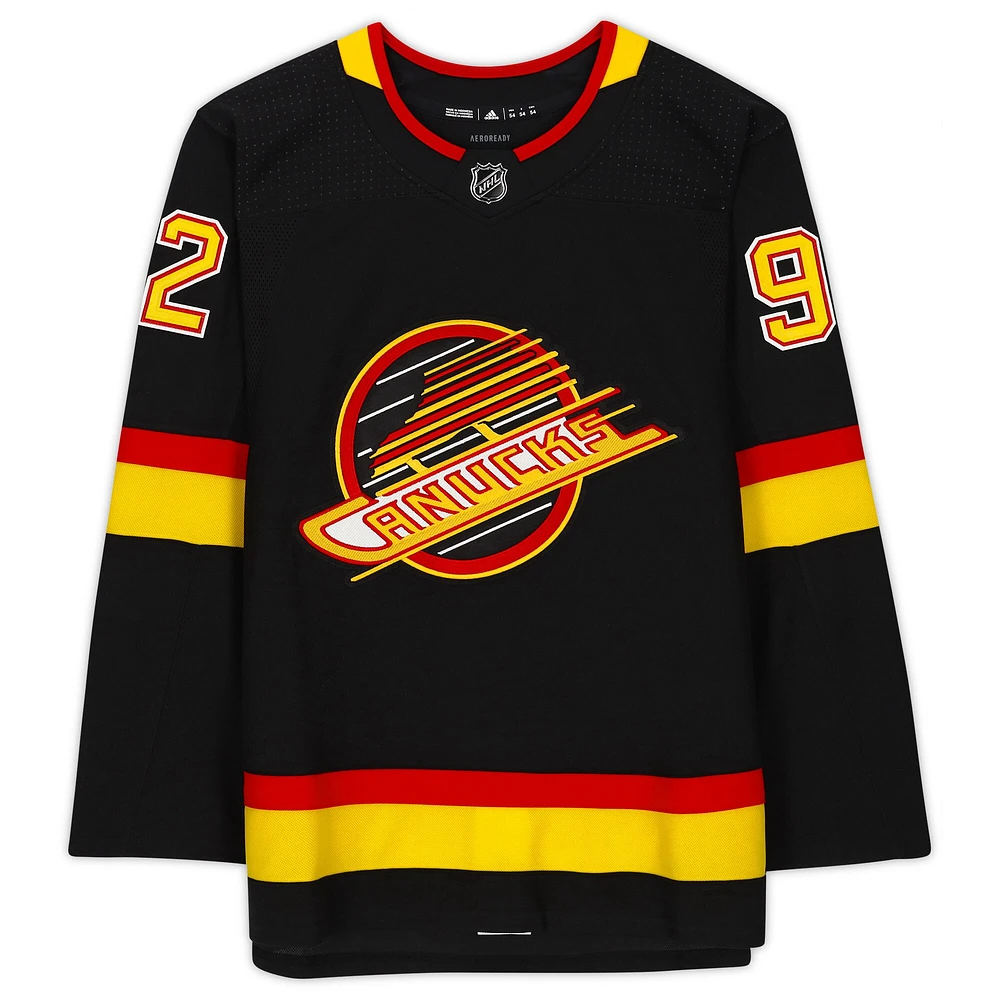 Vasily Podkolzin Vancouver Canucks Autographed Black Alternate Adidas Authentic Jersey