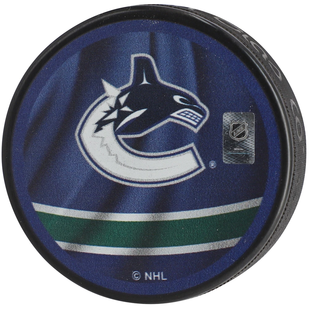 Vasily Podkolzin Vancouver Canucks Autographed Reverse Retro Logo Hockey Puck