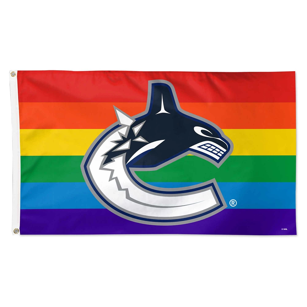 WinCraft Vancouver Canucks Drapeau simple face Pride Deluxe 3 pi x 5 pi