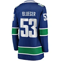 Women's Fanatics Teddy Blueger Blue Vancouver Canucks Home Breakaway Player Jersey