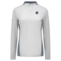 Women's Levelwear White Vancouver Canucks Moxie Insignia Core Quarter-Zip Top