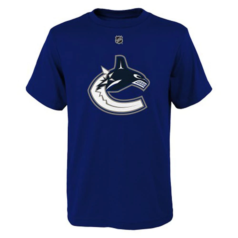Youth Brock Boeser Blue Vancouver Canucks  Name & Number T-Shirt