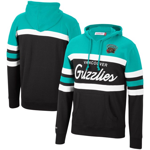Pull pour hommes Mitchell & Ness Black/Turquoise Vancouver Grizzlies Head Coach - Chandail à capuchon