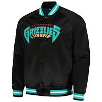 Men's Mitchell & Ness Vancouver Grizzlies Hardwood Classics Throwback Wordmark Raglan Full-Snap Jacket