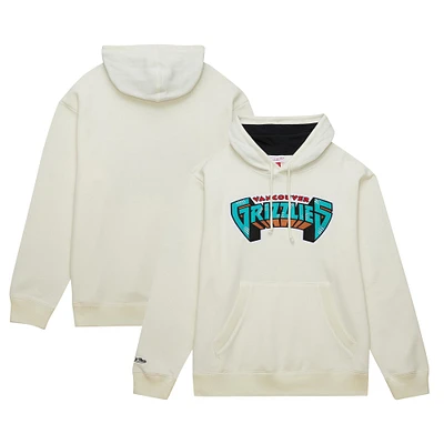 Sweat à capuche vintage crème pour hommes Mitchell & Ness Vancouver Grizzlies Hardwood Classics