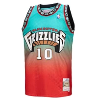 Men's Mitchell & Ness Mike Bibby Red/Teal Vancouver Grizzlies 1998/99 Hardwood Classics Fadeaway Swingman Player Jersey