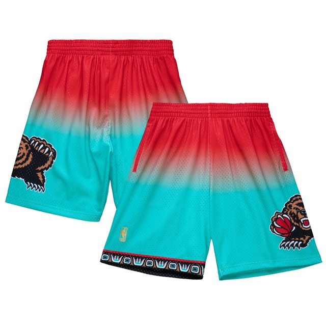 Mitchell & Ness pour hommes Grizzlies de Vancouver rouge/bleu sarcelle - 1998/99 Hardwood Classics Fadeaway Swingman Short