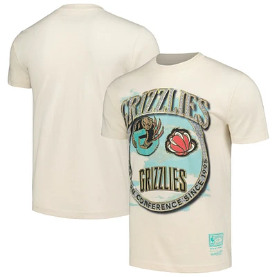 Men's Mitchell & Ness Tan Vancouver Grizzlies Hardwood Classics Vintage Soul Crown Jewels T-Shirt