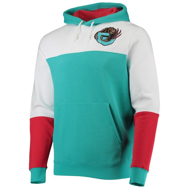 Vancouver Grizzlies Hardwood Classics Fusion 2.0 Colorblock Mitchell & Ness pour homme bleu sarcelle/blanc - Chandail à capuchon