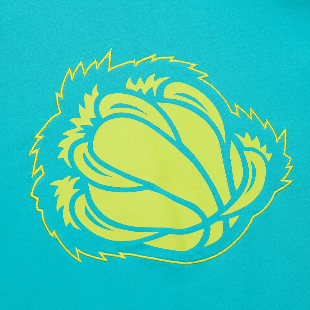 Men's Mitchell & Ness Turquoise Vancouver Grizzlies Hardwood Classics Neon Nights Premium T-Shirt