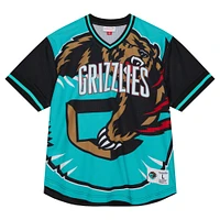 Men's Mitchell & Ness  Turquoise Vancouver Grizzlies Jumbotron 3.0 Mesh V-Neck T-Shirt