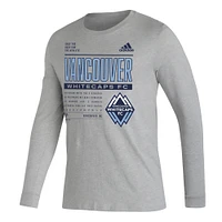 Men's adidas Heather Gray Vancouver Whitecaps FC Only The Best Long Sleeve - T-Shirt