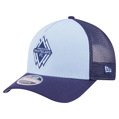 Casquette camionneur ajustable 9FORTY A-Frame bleu clair pour homme New Era Vancouver Whitecaps FC Color Pack