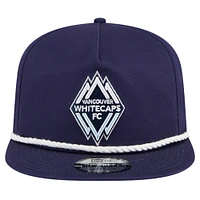 Casquette réglable New Era pour hommes, Vancouver Whitecaps FC, The Golfer Kickoff Collection, bleu marine
