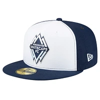 Men's New Era White/Deep Sea Blue Vancouver Whitecaps FC Kick Off Collection 59FIFTY Fitted Hat