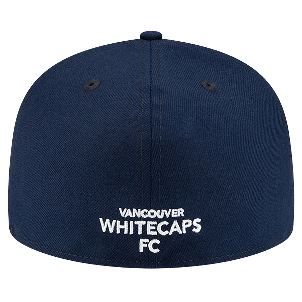 Men's New Era White/Deep Sea Blue Vancouver Whitecaps FC Kick Off Collection 59FIFTY Fitted Hat