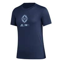 Women's adidas Navy Vancouver Whitecaps FC Logo Lockup - T-Shirt