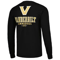 Men's Champion Black Vanderbilt Commodores Team Stack Long Sleeve T-Shirt