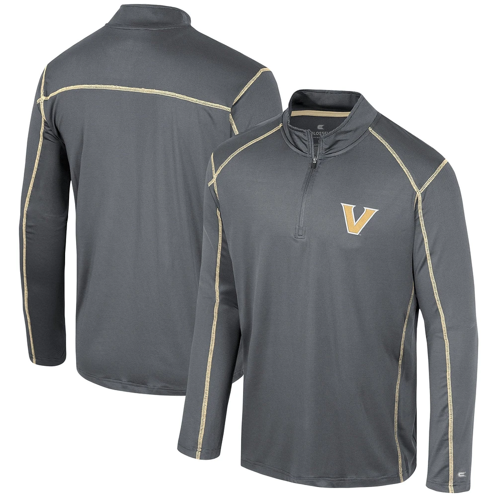 Men's Colosseum Black Vanderbilt Commodores Cameron Quarter-Zip Windshirt