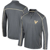 Men's Colosseum Black Vanderbilt Commodores Cameron Quarter-Zip Windshirt