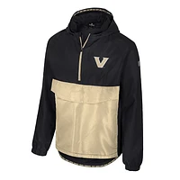 Men's Colosseum  Black Vanderbilt Commodores Reloaded Anorak Half-Zip Jacket