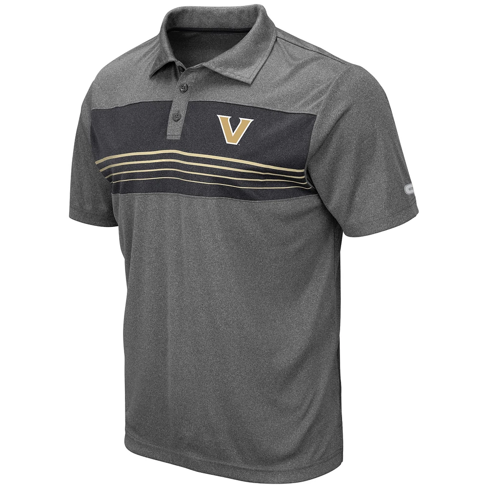 Men's Colosseum Heather Charcoal Vanderbilt Commodores Smithers Polo