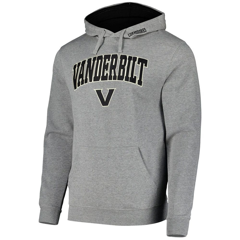 Men's Colosseum Heathered Gray Vanderbilt Commodores Arch and Logo Pullover Hoodie