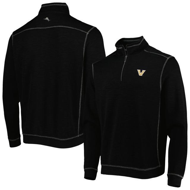 Tommy Bahama Black Vanderbilt Commodores Sport Tobago Bay Tri-Blend Mock Neck Half-Zip Jacket
