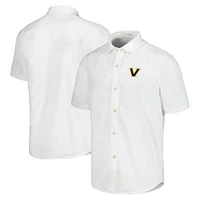Men's Tommy Bahama White Vanderbilt Commodores Coconut Point Palm Vista IslandZone Camp Button-Up Shirt