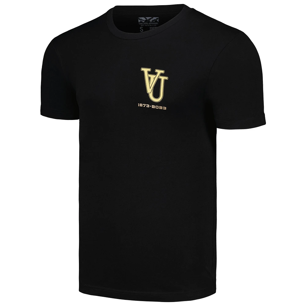 Men's Uscape Apparel Black Vanderbilt Commodores 150th Anniversary T-Shirt