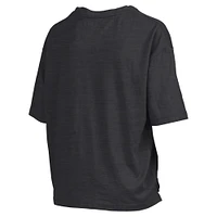 Women's Pressbox Black Vanderbilt Commodores Nelson Arch Over Logo Waist Length Oversized Slub T-Shirt